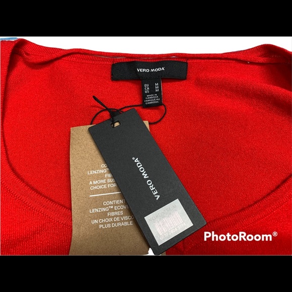 New! Vero Moda Karma V-Neck Gogi Berry Sweater, size Medium - Picture 4 of 6